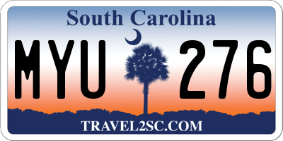SC license plate MYU276