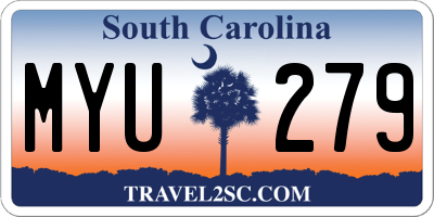 SC license plate MYU279