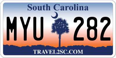SC license plate MYU282