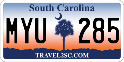 SC license plate MYU285