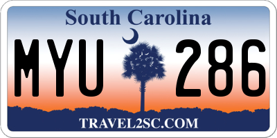 SC license plate MYU286