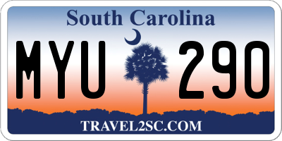 SC license plate MYU290