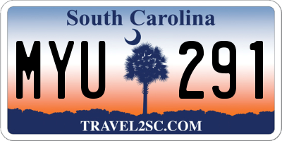 SC license plate MYU291