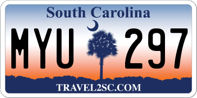 SC license plate MYU297