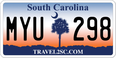 SC license plate MYU298
