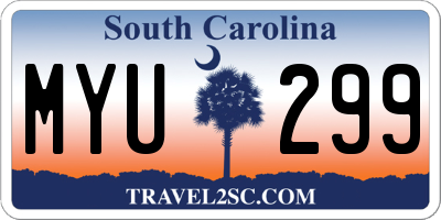 SC license plate MYU299