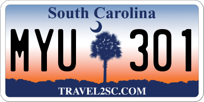 SC license plate MYU301