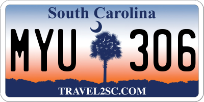SC license plate MYU306