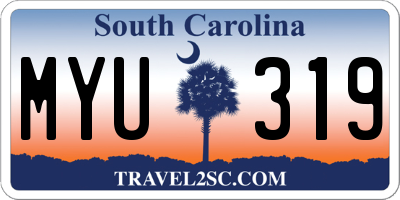 SC license plate MYU319