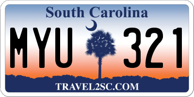SC license plate MYU321