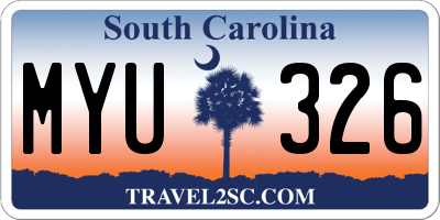 SC license plate MYU326