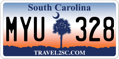 SC license plate MYU328