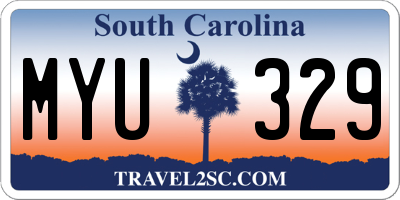 SC license plate MYU329