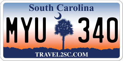 SC license plate MYU340