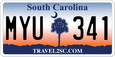 SC license plate MYU341