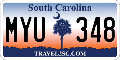 SC license plate MYU348