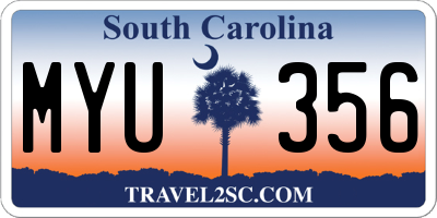 SC license plate MYU356