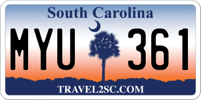 SC license plate MYU361