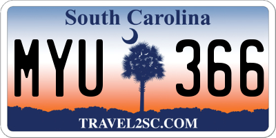SC license plate MYU366