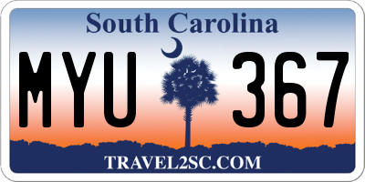 SC license plate MYU367