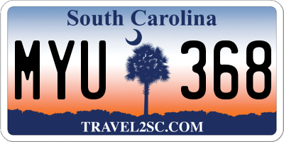 SC license plate MYU368