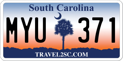 SC license plate MYU371
