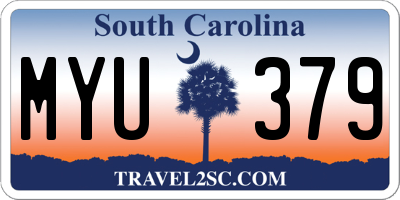 SC license plate MYU379