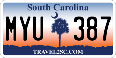 SC license plate MYU387