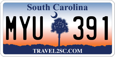 SC license plate MYU391