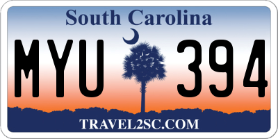 SC license plate MYU394