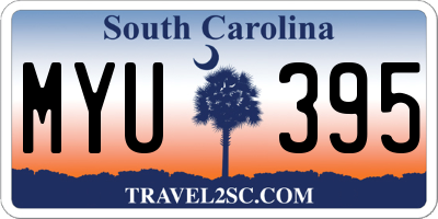 SC license plate MYU395