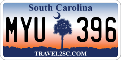 SC license plate MYU396