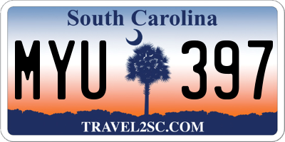 SC license plate MYU397