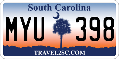 SC license plate MYU398