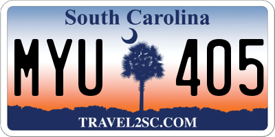 SC license plate MYU405
