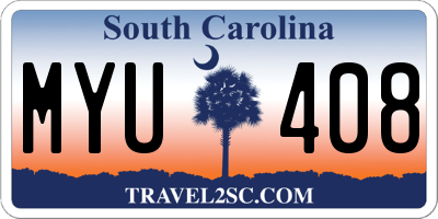 SC license plate MYU408
