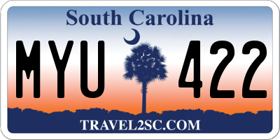 SC license plate MYU422