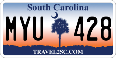 SC license plate MYU428