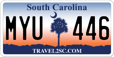 SC license plate MYU446