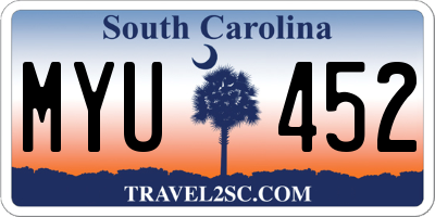 SC license plate MYU452