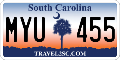 SC license plate MYU455