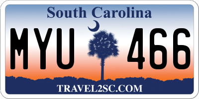 SC license plate MYU466