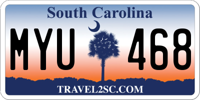 SC license plate MYU468