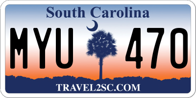 SC license plate MYU470