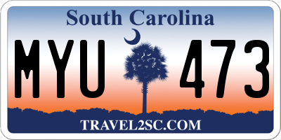 SC license plate MYU473