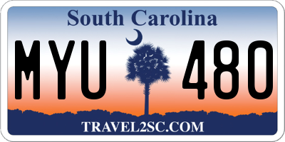 SC license plate MYU480