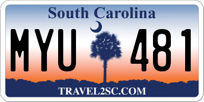 SC license plate MYU481