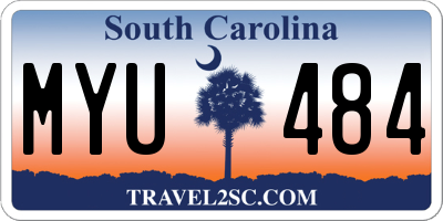 SC license plate MYU484