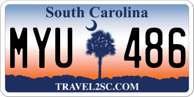 SC license plate MYU486