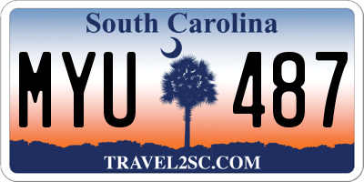 SC license plate MYU487